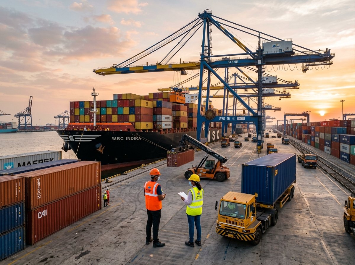 Indian Marine Port Container Vessel Loading